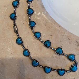 Sterling silver & turquoise heart necklace